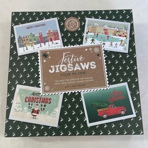 4 Holiday 1000 Piece Puzzles In One Box New